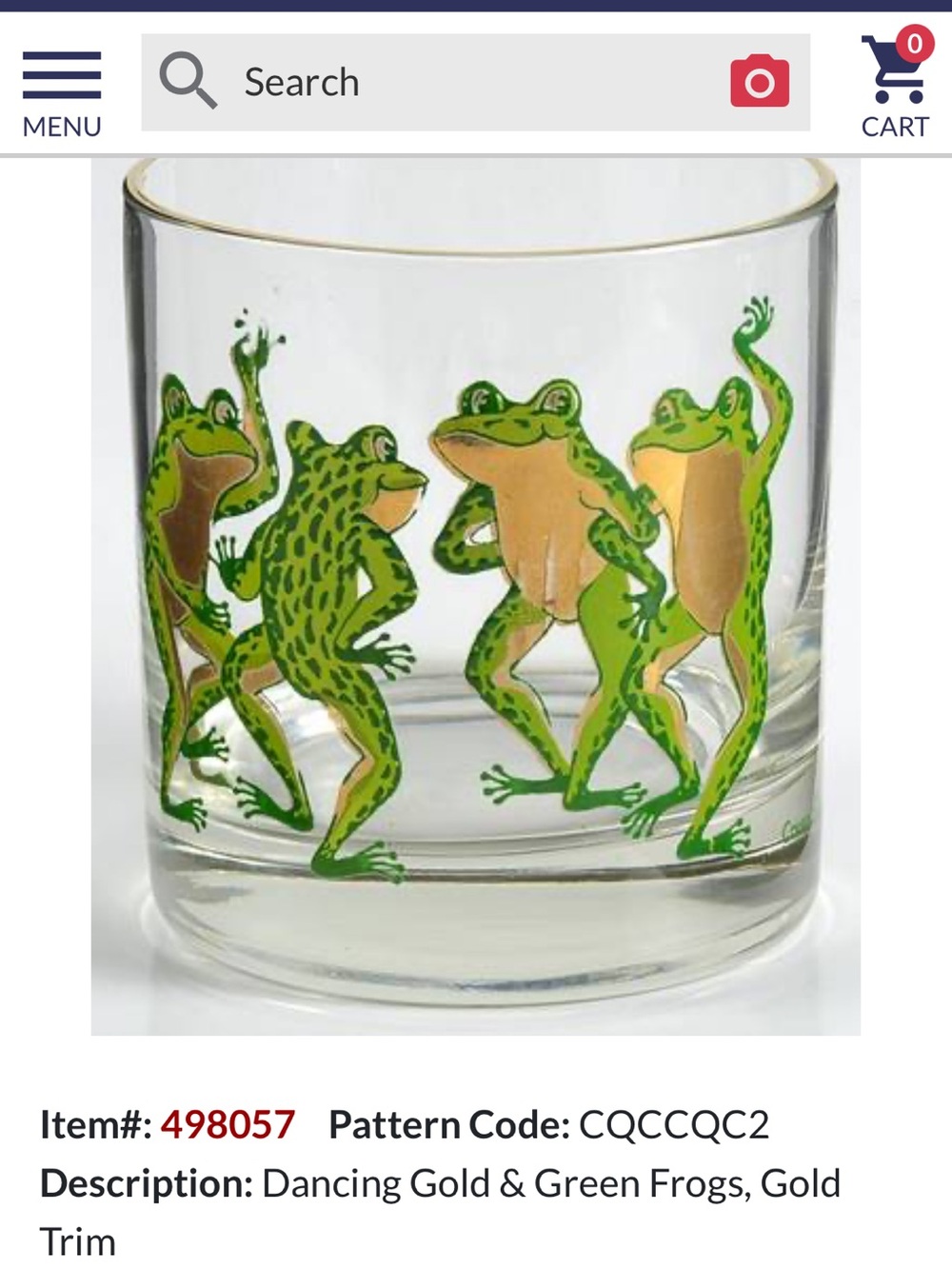 1960’s Mid-Century Modern Lowball Rocks Glass “Dancing Frogs” by Couroc Company